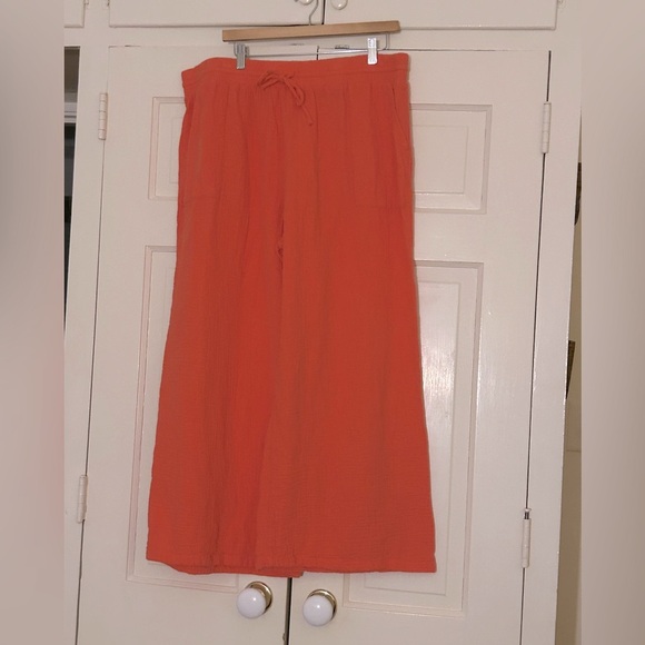 Hot Orange Pants Wide Leg Halloween Holiday Cotton Plus Size XXL Macy’s NEW - Picture 9 of 16